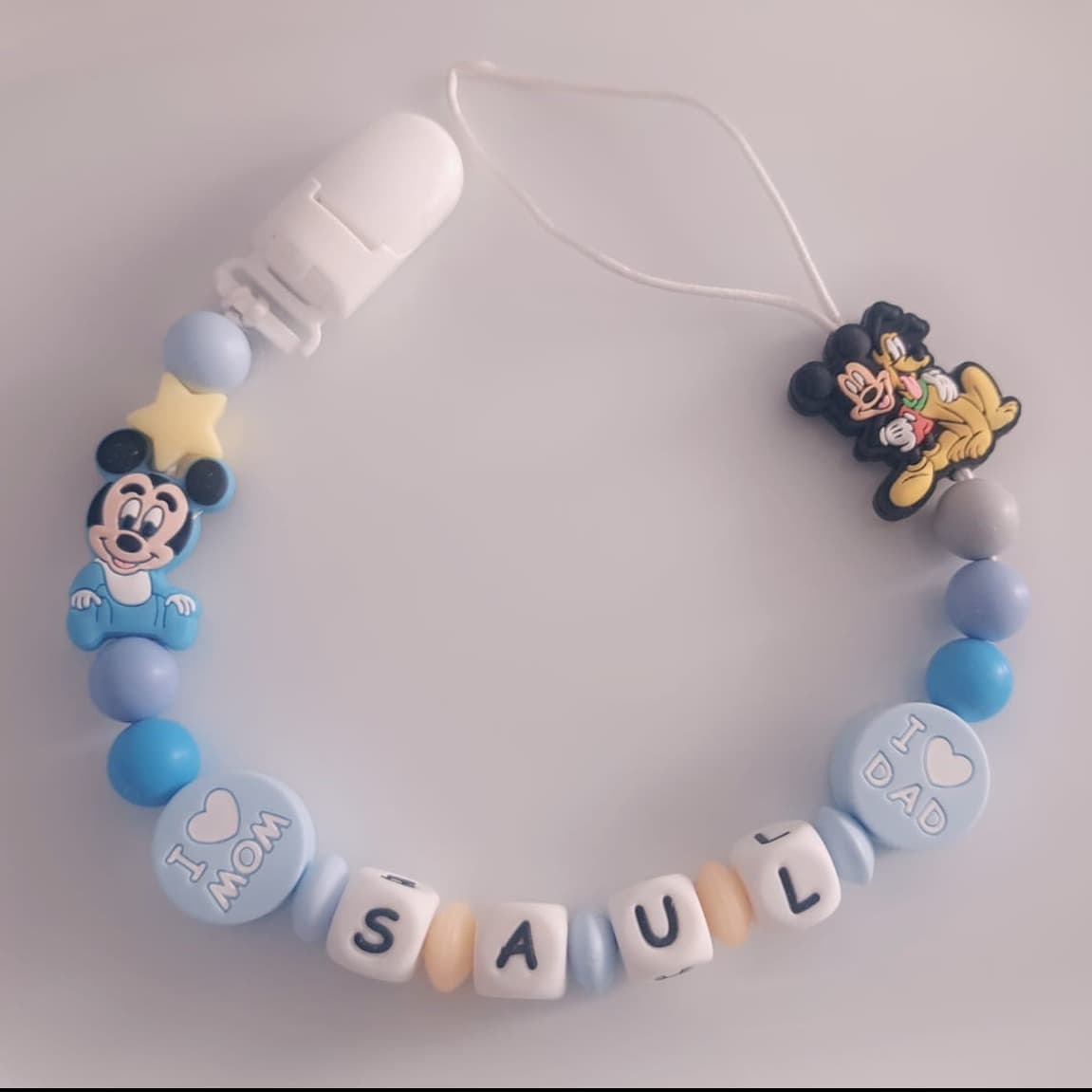 Împreună – lănțișor de suzetă personalizat cu nume